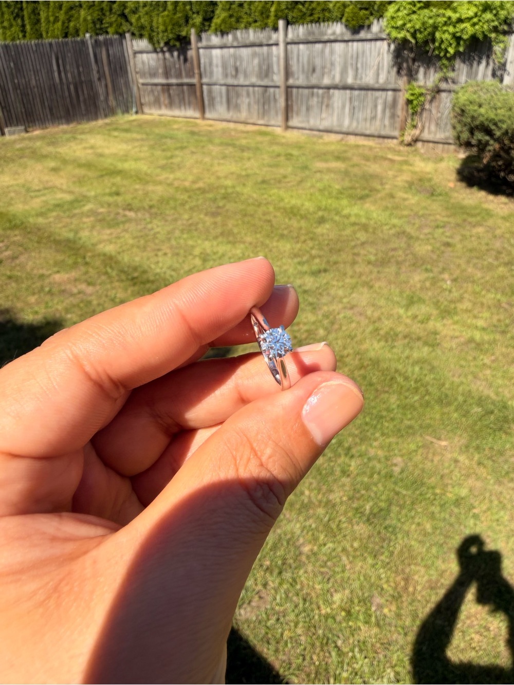 10k White Gold 1 Ct Lab-Grown Diamond Ring Size 7.